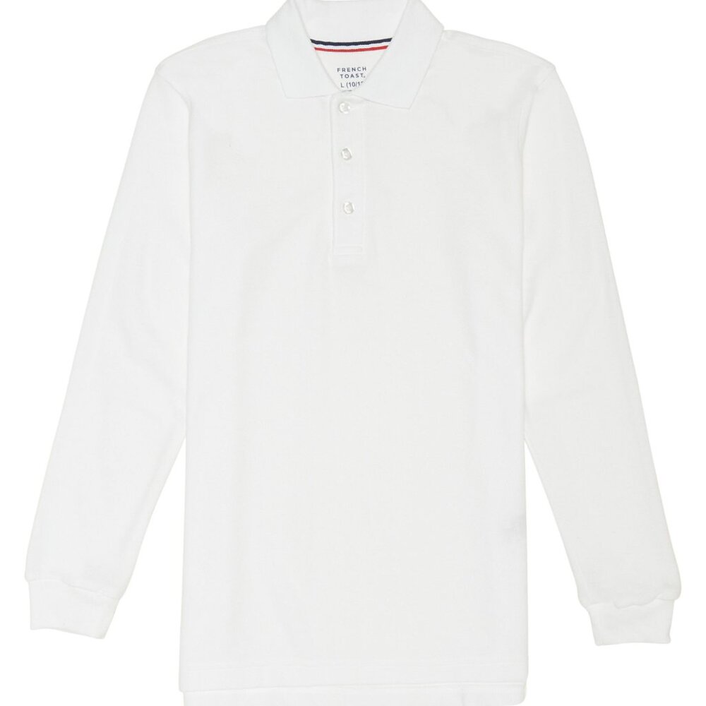 French Toast SA9085 Boys Long Sleeve Pique Polo White